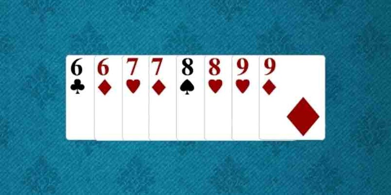 Theo quy tắc mười ba chuẩn, 4 cặp bài thẳng sẽ cho kết quả gì?